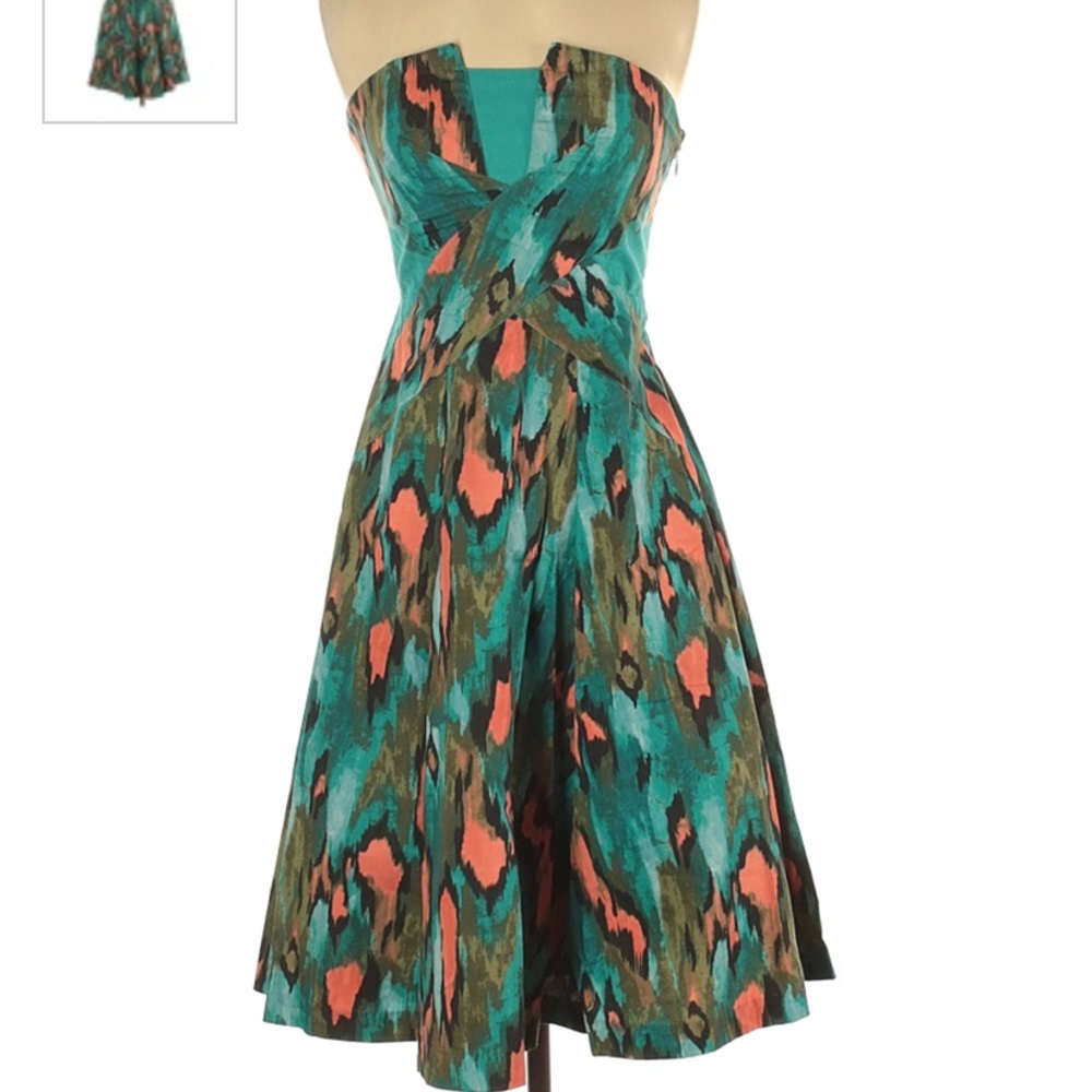 Anthro Girls From Savoy Printed Ikat Midi Dress - Picture 2 of 9
